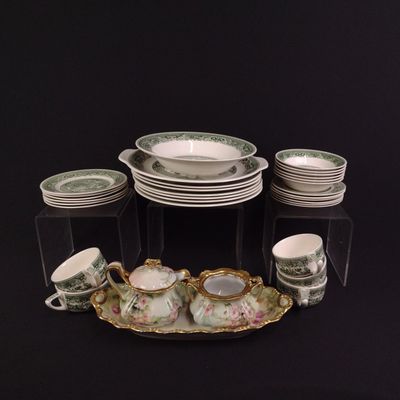 31 Pieces Of Willow Ware By Royal China & 3 Pieces Limoge