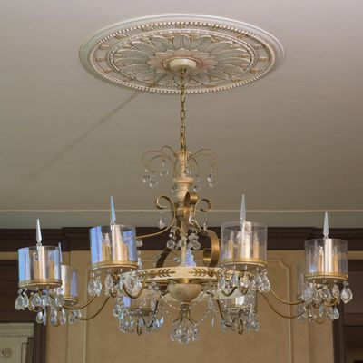 Vintage Brass & Crystal Chandelier