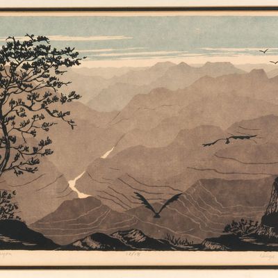 Grand Canyon Woodblock Print