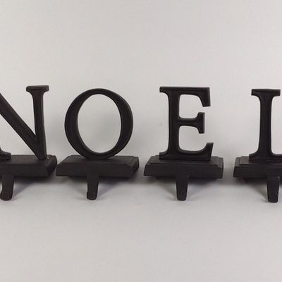 Cast Iron Noel Christmas Stocking Hangers