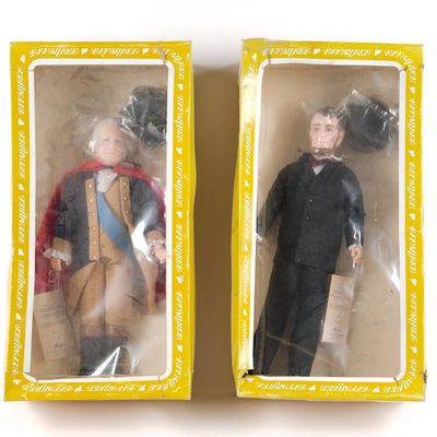 Effanbee Lincoln & Washington Dolls In Original Boxes