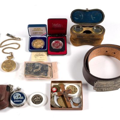 Tokens, Medals, Vintage Opera Glasses & Pocket Watches