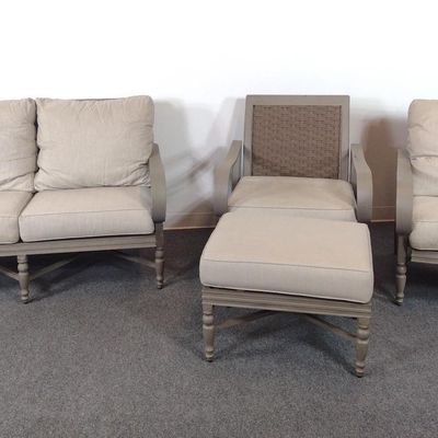 4 Piece Blue Oak Outdoor Set