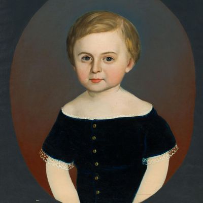 New York American School 19th C Oil on Canvas Portrait Painting
