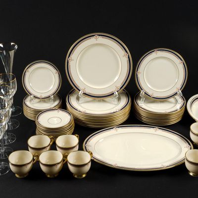 Lenox Buchanan Partial Dinner Service & Wine Glasses