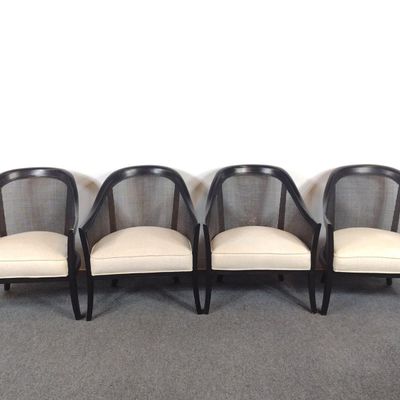 4 Arhaus Cane Back Chairs