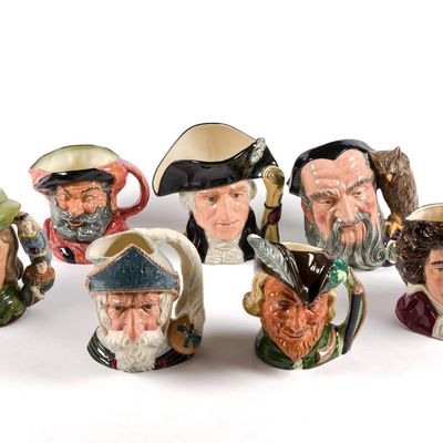 7 Royal Doulton Character Mugs Incl. George Washington & Beethoven