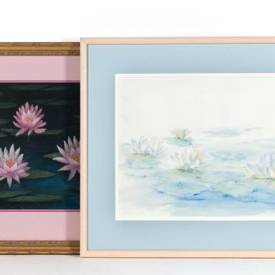 2 Lily Pad Art Pieces