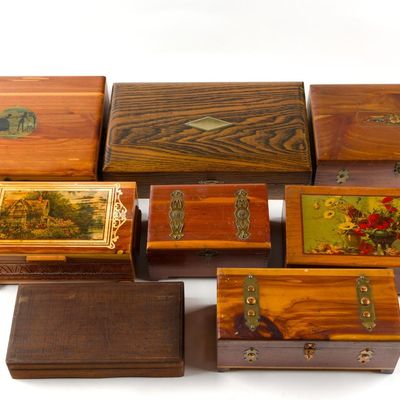 8 Wooden Art Boxes