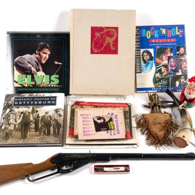 Toy BB Gun, Knives, Ephemera & Coffee Table Books Incl. Elvis