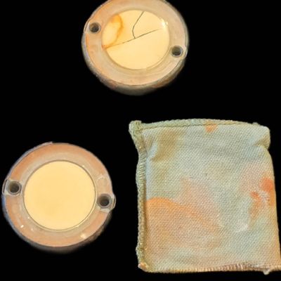 Sale Photo Thumbnail #175: RARE WWII Airborne Luminous Discs w/ Pouch