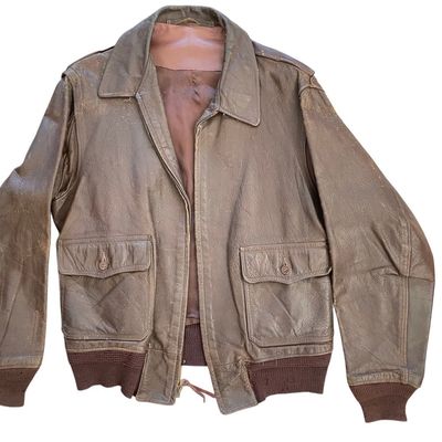 Sale Photo Thumbnail #345: WWII-Era Leather Flight Jacket, Phoenix Patch