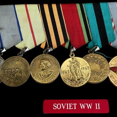 Sale Photo Thumbnail #246: Soviet WWII Six-Medal Mount - For Courage