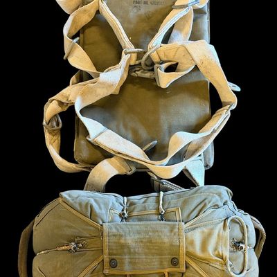 Sale Photo Thumbnail #375: WWII QAC Chest Parachute Harness & Camo Canopy