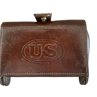 Sale Photo Thumbnail #130: US Krag-Jorgensen .30-40 Leather Cartridge Pouch