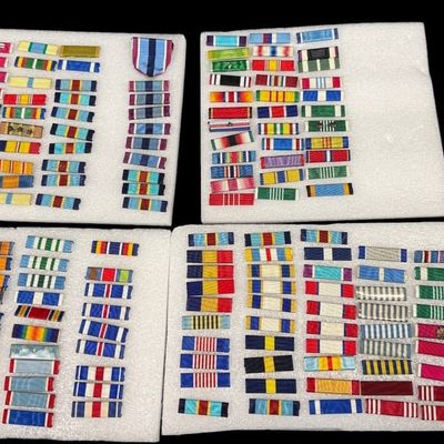 Sale Photo Thumbnail #252: Mass U.S. Ribbon-Bar Accumulation on Four Boards