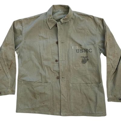 Sale Photo Thumbnail #284: WWII USMC P41 HBT Utility Jacket, EGA, HT-338