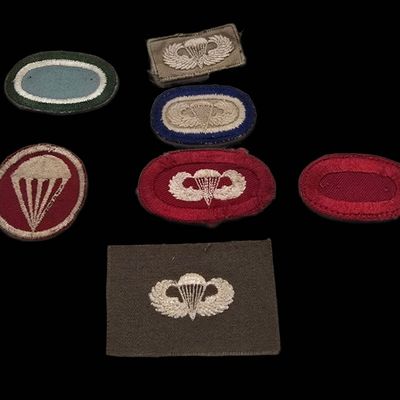Sale Photo Thumbnail #35: CHOICE WWII US Airborne Cloth Insignia Group: Cap