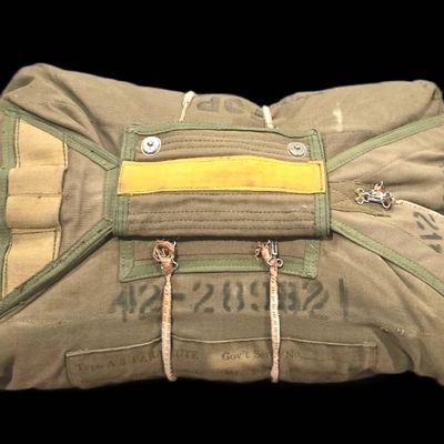 Sale Photo Thumbnail #394: WWII USAAF A-3 Chest Parachute Pack, Matching Log