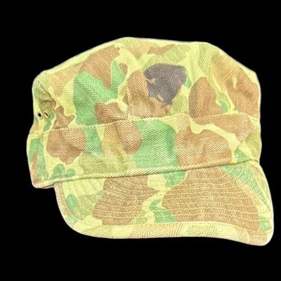 Sale Photo Thumbnail #453: RARE WWII USMC Frogskin HBT Field Cap