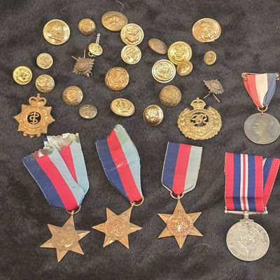 Sale Photo Thumbnail #39: WWII British Campaign Stars, War Medal & RE/RAMC
