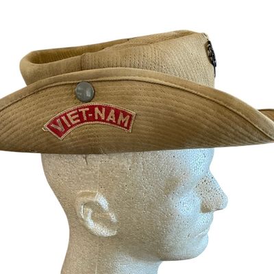 Sale Photo Thumbnail #454: Vietnam In-Country Bush Hat, VIET-NAM Tab, SP Pin