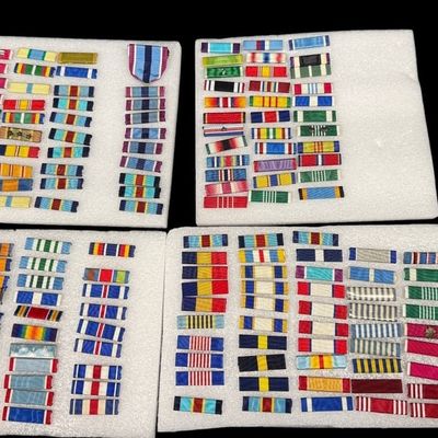 Sale Photo Thumbnail #78: LARGE LOT: 150+ US Military Ribbon Bars