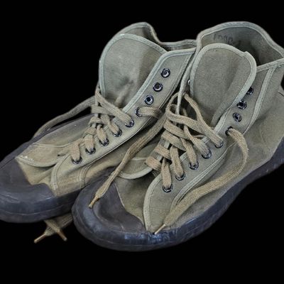 Sale Photo Thumbnail #383: WWII USMC Canvas Jungle Sneakers, Guam Dec 1945