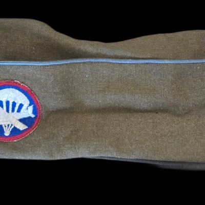 Sale Photo Thumbnail #449: WWII Para-Glider Overseas Cap with Blue Piping