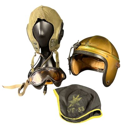 Sale Photo Thumbnail #439: Named VF-33 Gentex H-4 USN Flight Helmet Group