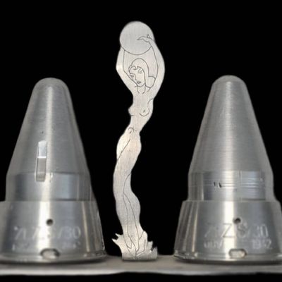 Sale Photo Thumbnail #141: WWII German 88mm Flak Fuze Salt & Pepper Set