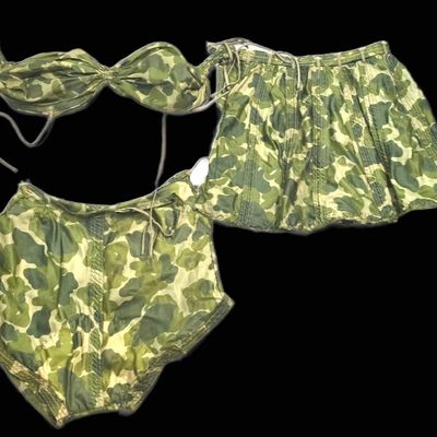 Sale Photo Thumbnail #297: RARE WWII Frogskin Parachute 3-Pc Swimsuit Set