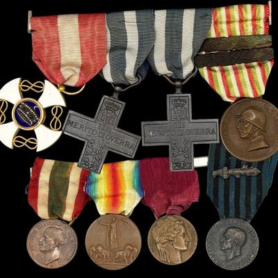Sale Photo Thumbnail #212: Italian WWI-Interwar Medal Bar Group - Order of