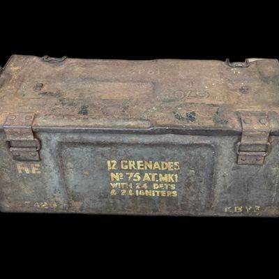 Sale Photo Thumbnail #149: WWII British G70 Hawkins No.75 AT Grenade Box