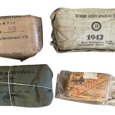 Sale Photo Thumbnail #117: WWII German Medical Dressings Group with Ostland
