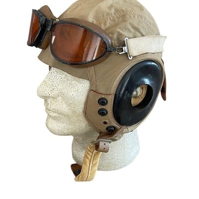 Sale Photo Thumbnail #421: WWII USAAF AN-H-15 Helmet & Early USN Goggles