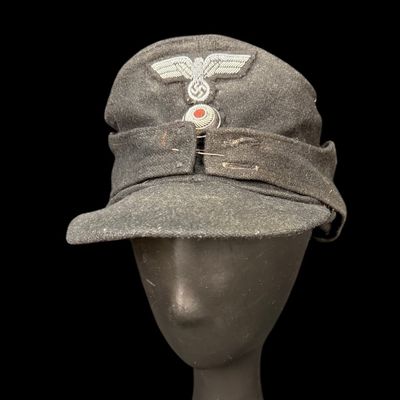 Sale Photo Thumbnail #457: WWII German Heer M43 Field Cap, Bullion Eagle