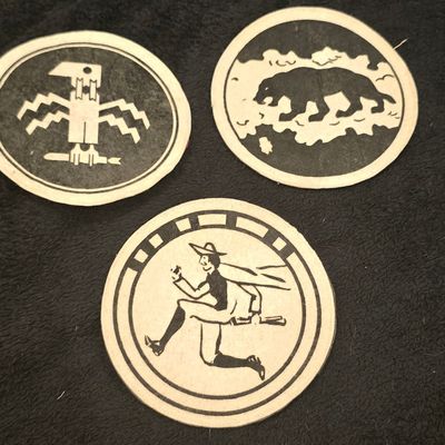 Sale Photo Thumbnail #45: WWII USAAF Squadron Insignia Trio: Thunderbird