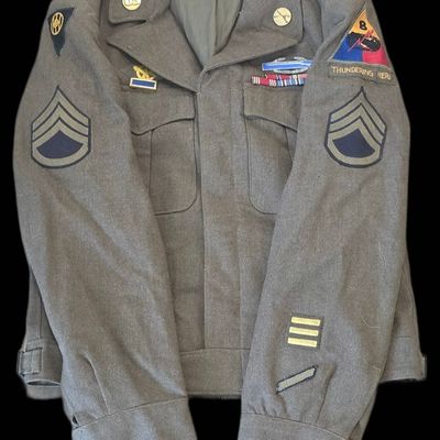 Sale Photo Thumbnail #304: WWII 8th Armored Division "Thundering Herd" Ike