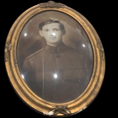 Sale Photo Thumbnail #143: WWI Framed Enlisted Soldier Studio Portrait