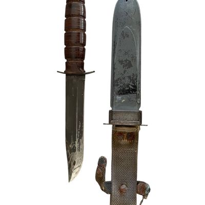 Sale Photo Thumbnail #125: WWII USN Mark 2 Fighting Knife & Composite