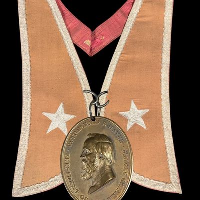 Sale Photo Thumbnail #208: Hayes Indian Peace Medal with presentation collar