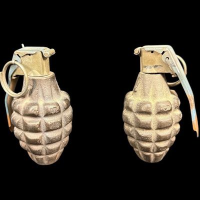 Sale Photo Thumbnail #102: Pair of U.S. Mk 2 "Pineapple" Grenades - Inert /