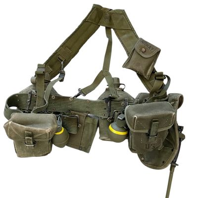 Sale Photo Thumbnail #136: Vietnam M-1956 LCE Rig, Bayonet & Inert Grenades
