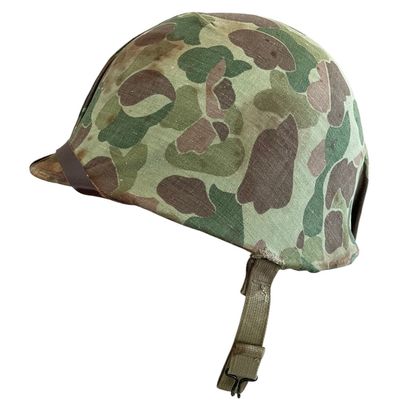 Sale Photo Thumbnail #450: WWII USMC M1 FB Helmet w/ Reversible Frogskin