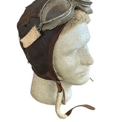 Sale Photo Thumbnail #422: WWII USAAF Type B-6 Helmet & AN-6530 Goggles
