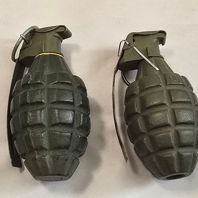 Sale Photo Thumbnail #162: WWII Mk II Pineapple Grenades, Pair