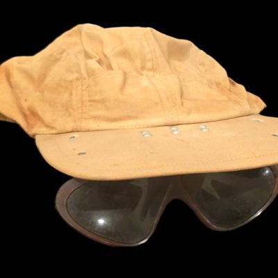 Sale Photo Thumbnail #431: Vintage Flip-Down Sun Goggle Aviator Cap, c.