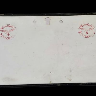 Sale Photo Thumbnail #157: WWII Luftwaffe License Plate - Mint Unissued