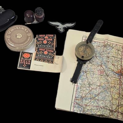 Sale Photo Thumbnail #156: WWII Luftwaffe AK39 Compass & Flight Kit Lot
